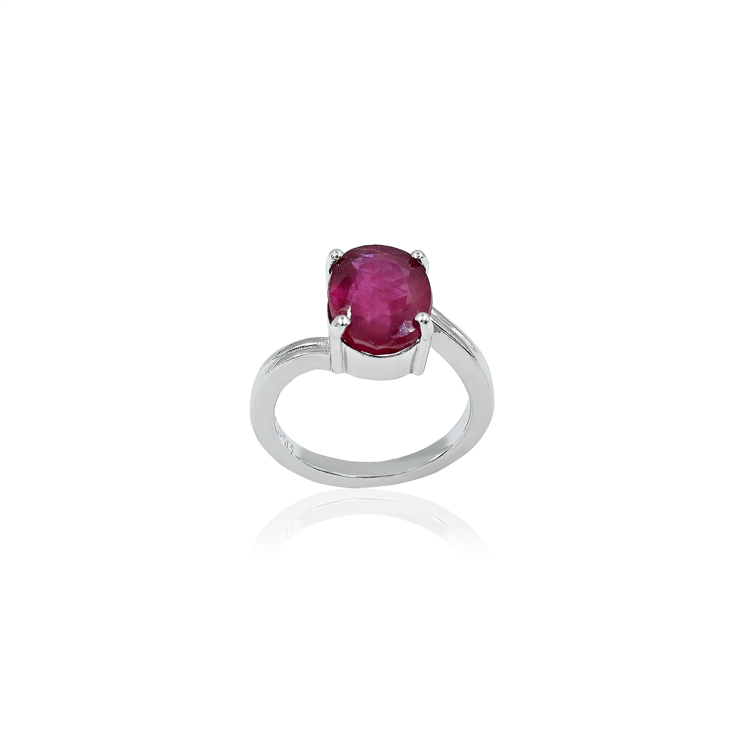 Natural Bangkok Ruby(Manik) 3.75ct(4.13 Ratti) Faceted Emerald Cut Ring