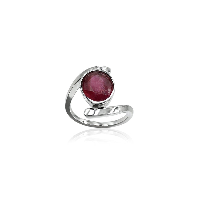 Natural Bangkok Ruby(Manik) 4.95ct(5.45 Ratti) Faceted Oval Cut Ring