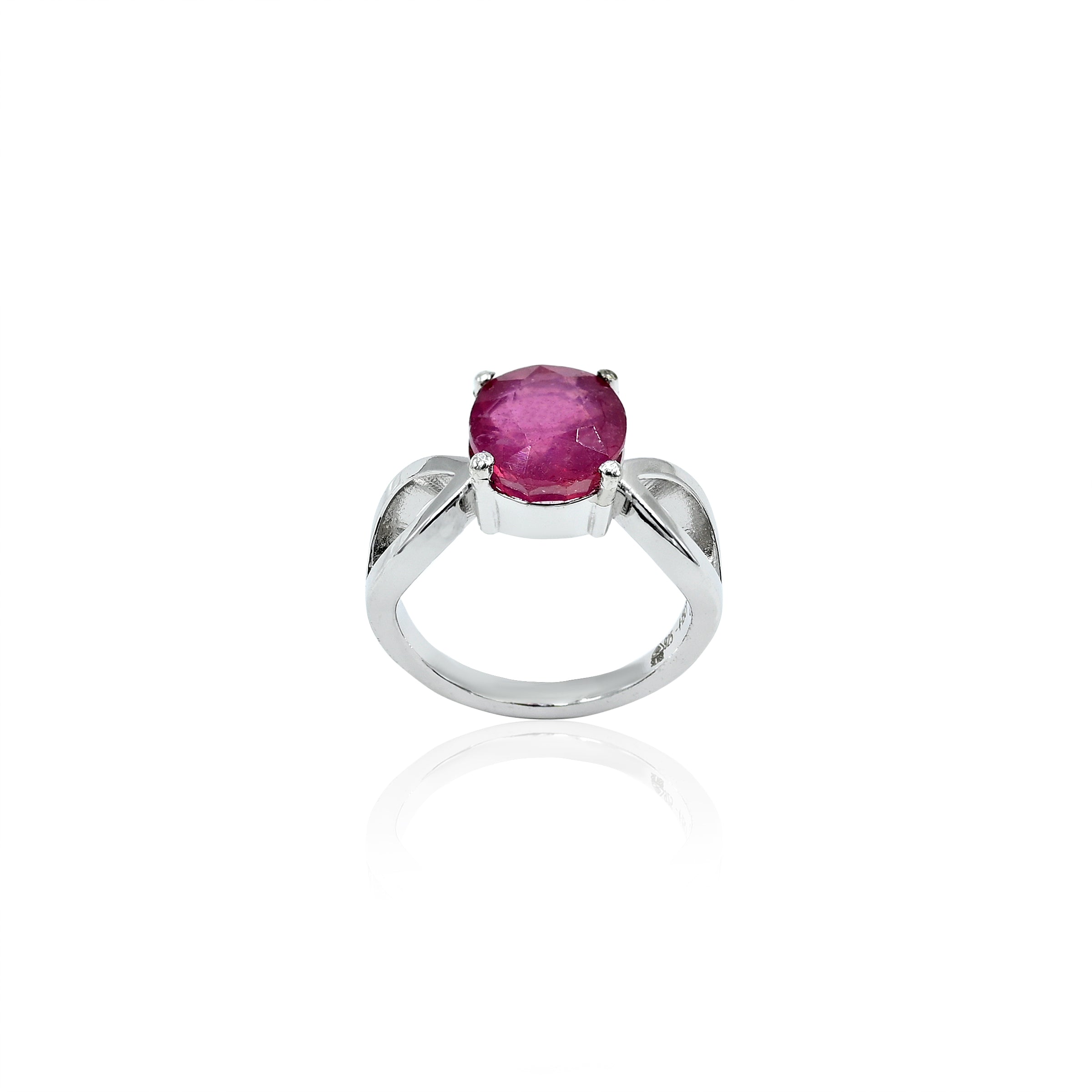 Natural Bangkok Ruby(Manik) 4.15ct(4.57 Ratti) Faceted Emerald Cut Ring