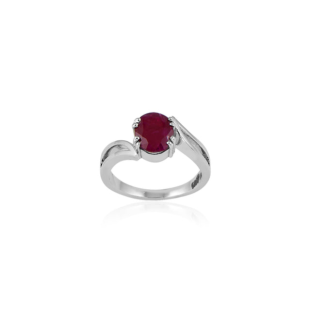 Natural Bangkok Ruby(Manik) 2.05ct(2.26 Ratti) Faceted Emerald Cut Ring