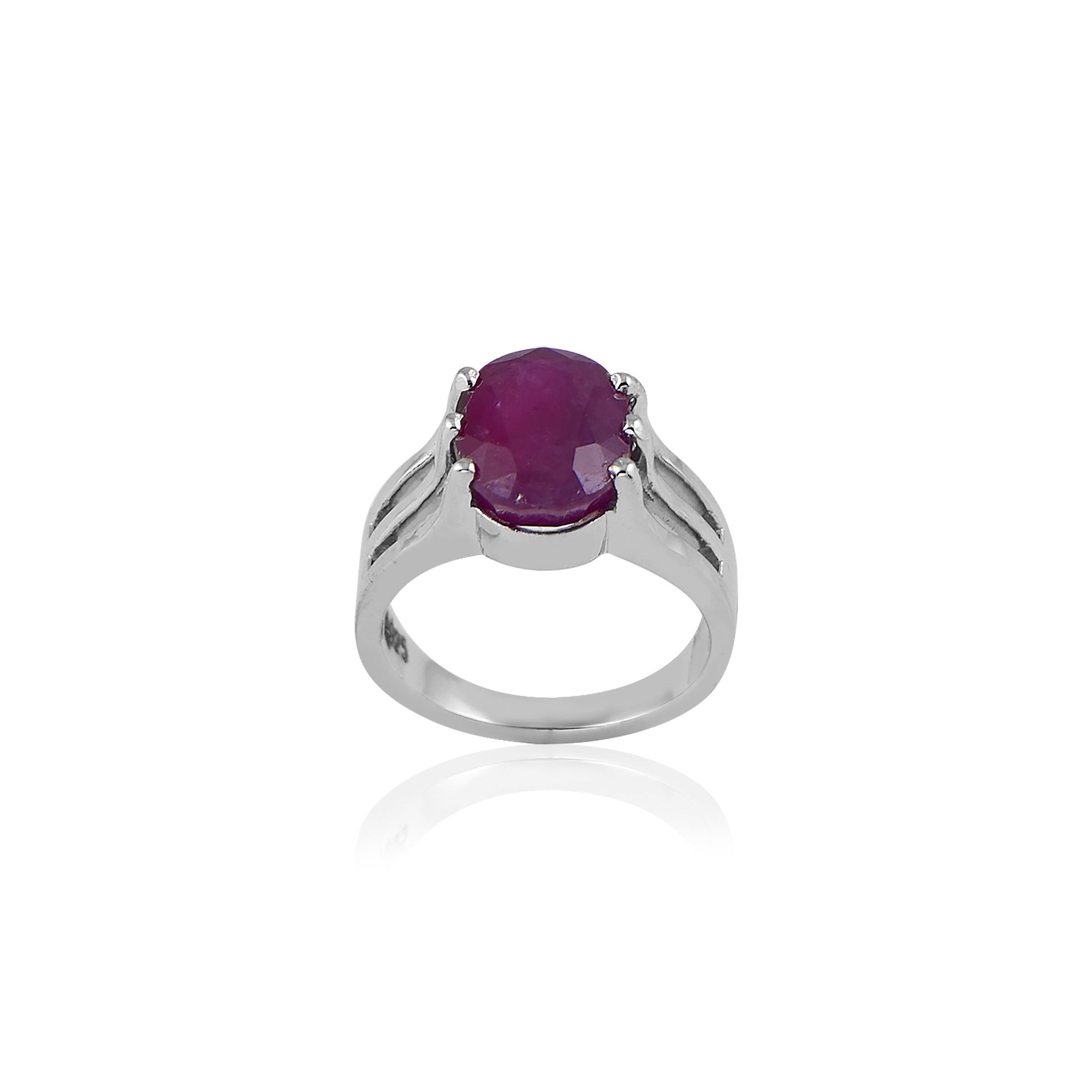 Natural Bangkok Ruby(Manik) 5.50ct (6.05 Ratti) Faceted Cushion Cut Ring