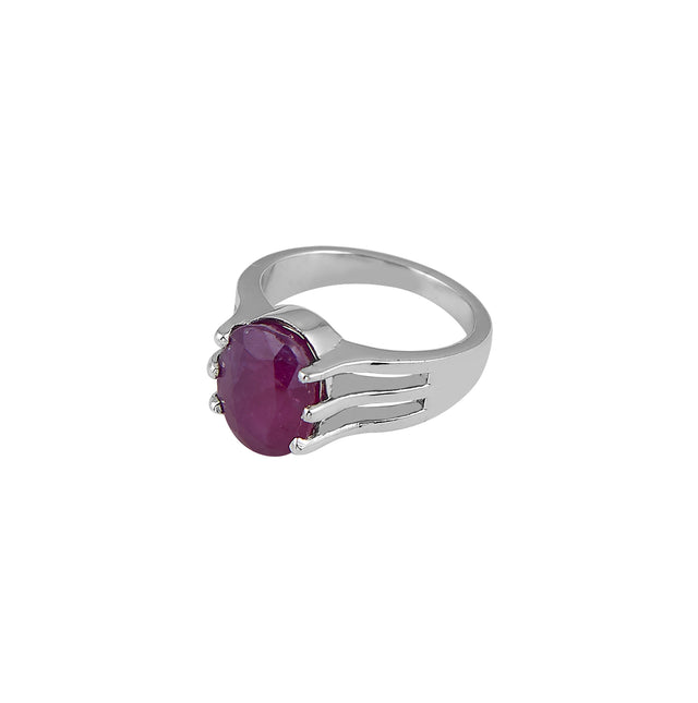 Natural Bangkok Ruby(Manik) 5.50ct (6.05 Ratti) Faceted Cushion Cut Ring