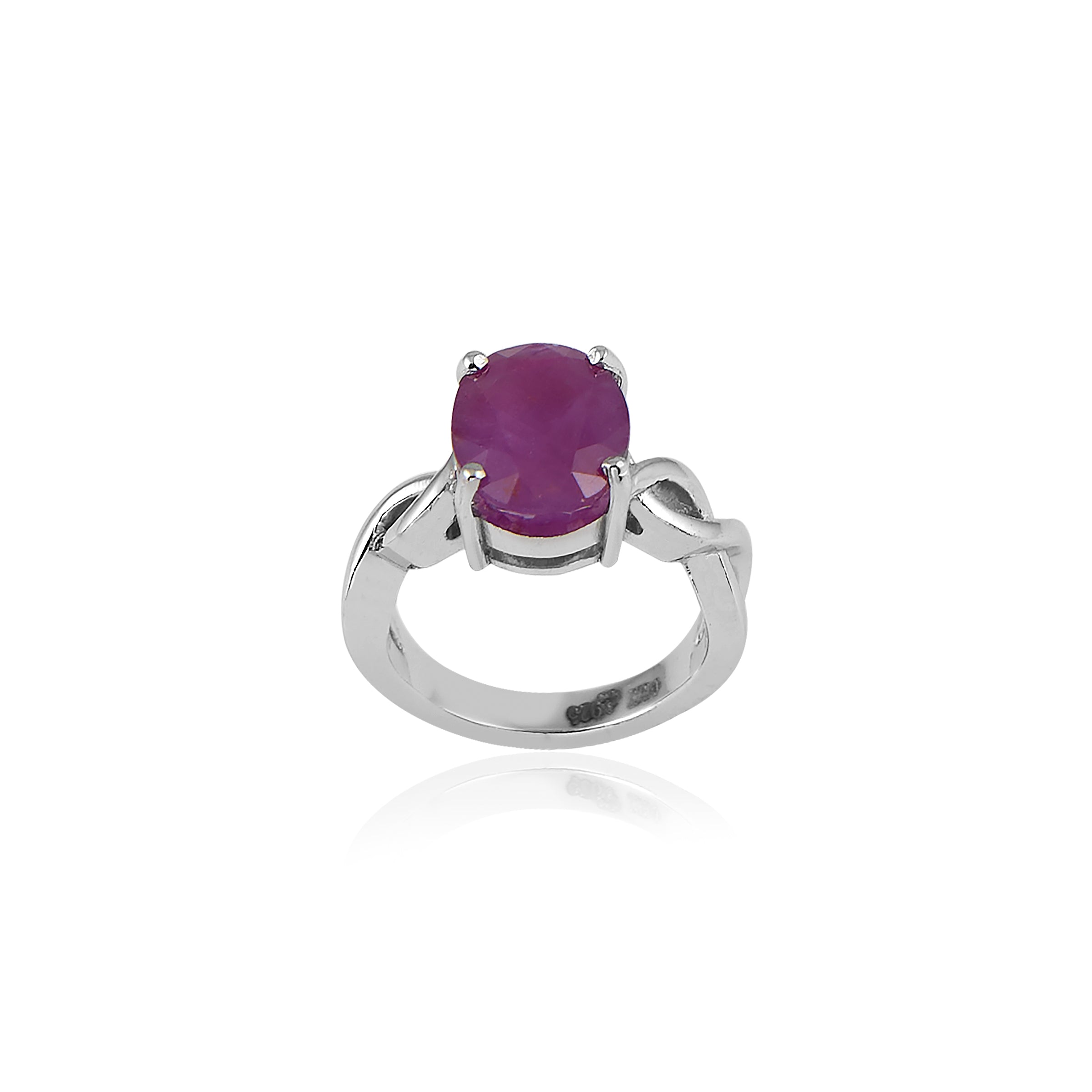 Natural Bangkok Ruby (Manik) 6.15 ct (6.77 Ratti) Faceted Cushion Cut Ring