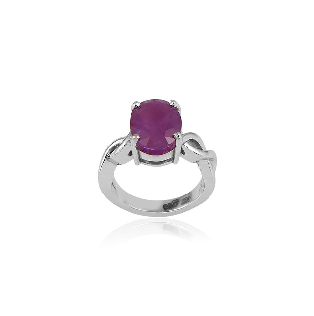 Natural Bangkok Ruby (Manik) 6.15 ct (6.77 Ratti) Faceted Cushion Cut Ring