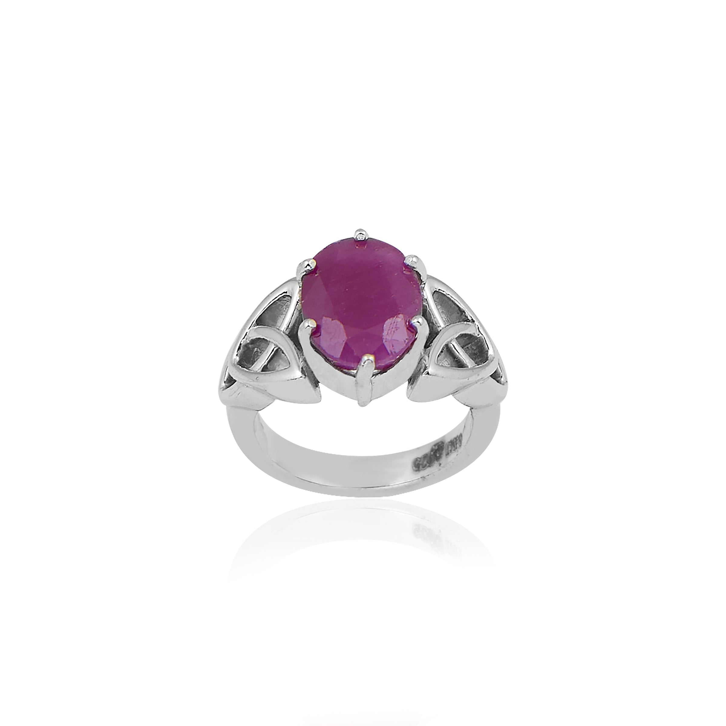 Natural Bangkok Ruby(Manik) 6.35ct (6.99 Ratti) Faceted Cushion Cut Ring