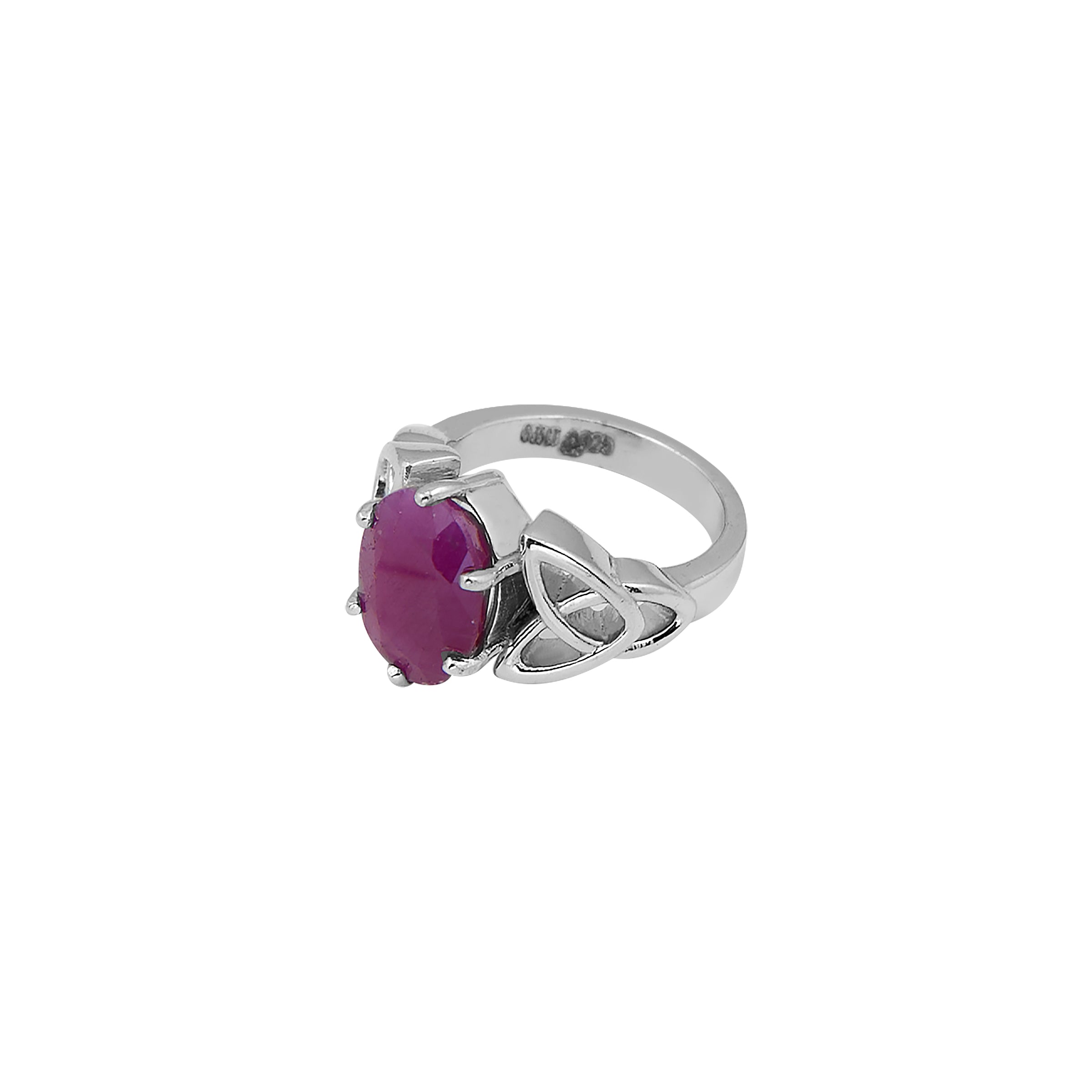 Natural Bangkok Ruby(Manik) 6.35ct (6.99 Ratti) Faceted Cushion Cut Ring