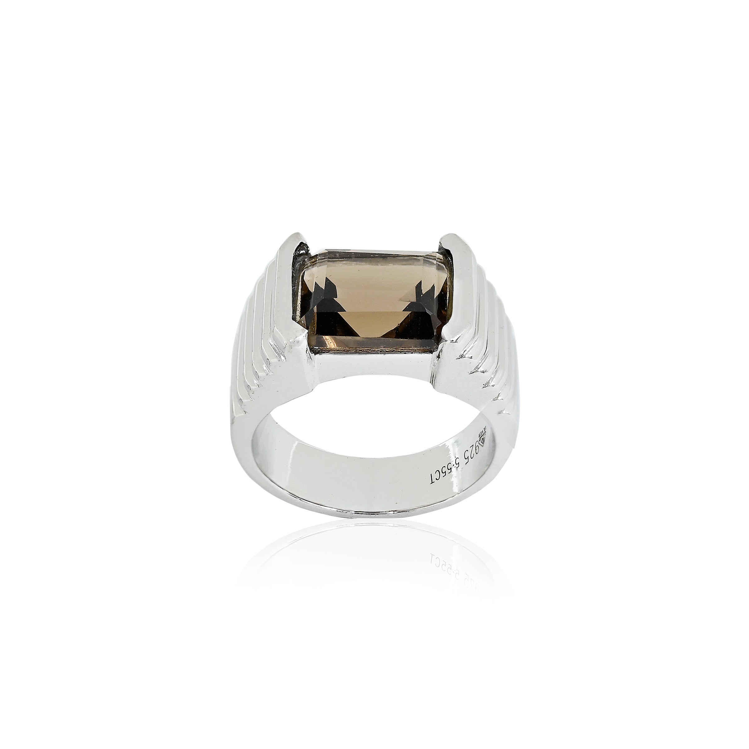 Smoky Quartz Ring (5.55 Carat / 6.11 Ratti)