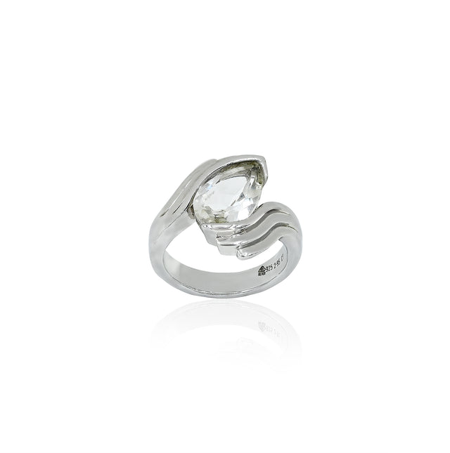 Natural White Topaz 2.95ct (3.25 Ratti) Ring