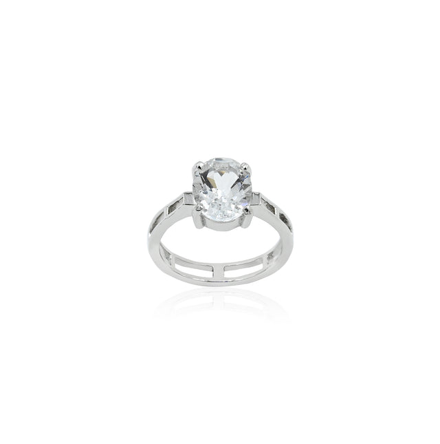 Natural White Topaz 3.10ct (3.41 Ratti) Ring