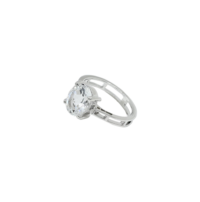 Natural White Topaz 3.10ct (3.41 Ratti) Ring