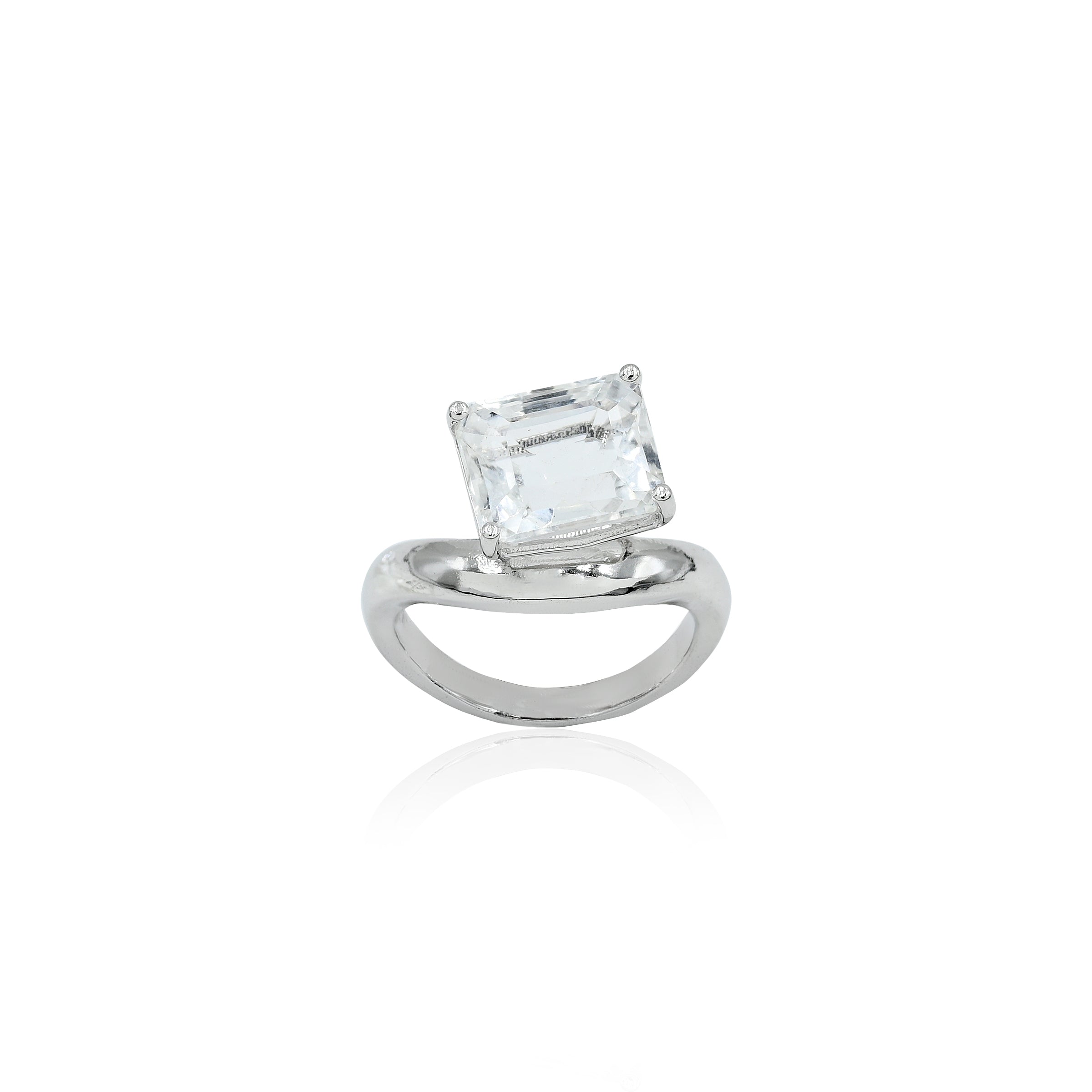 Natural White Topaz 4.25ct (4.68 Ratti) Ring