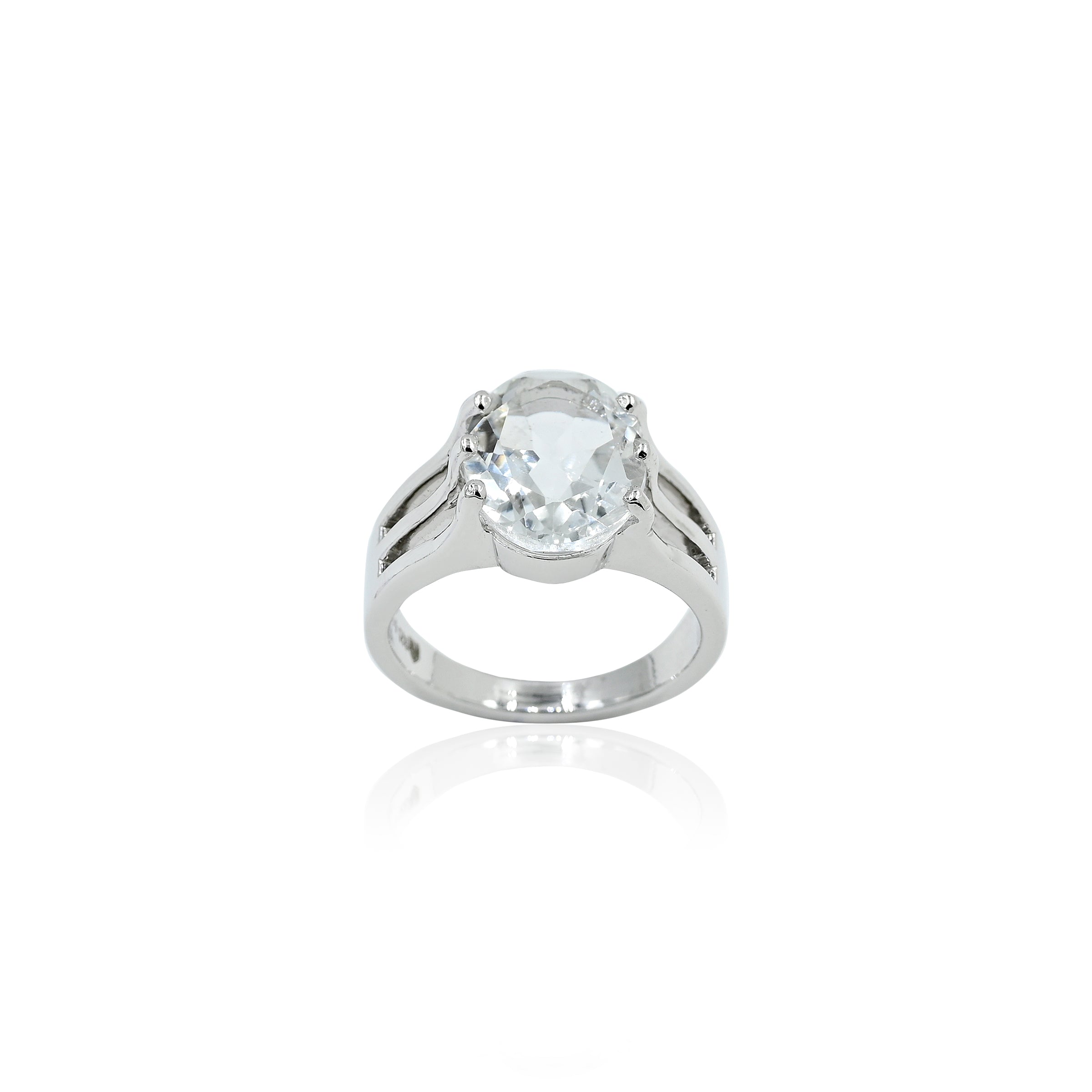 Natural White Topaz 6.20ct (6.82 Ratti) Ring