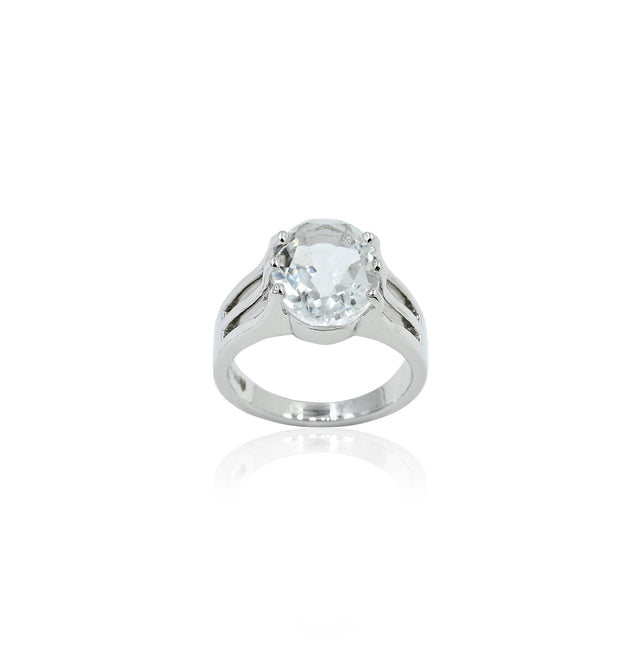 Natural White Topaz 6.20ct (6.82 Ratti) Ring