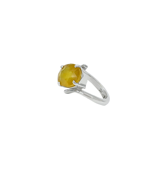 Natural Yellow Sapphire (Pukhraj) 6.85ct (7.54 Ratti) Faceted Emerald Cut Ring